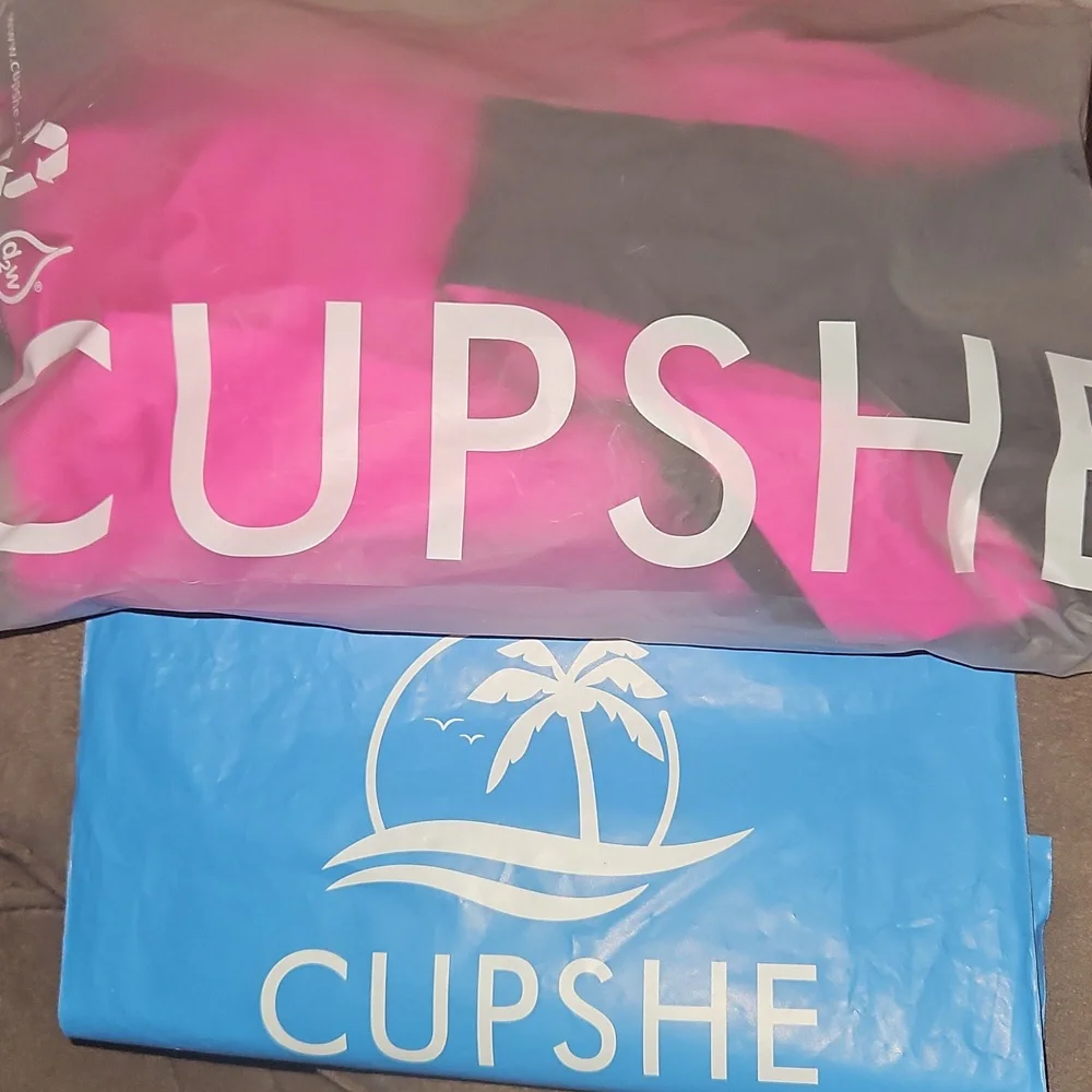 CUPSHE 2pc Tankini With Reversible Bottoms Fushia Pink & Black XXXL NWT
